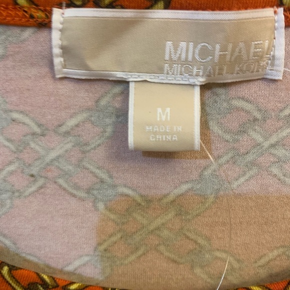 Michael Kors Chain Link Long
Sleeve Orange & Gold Top - Picture 6 of 7